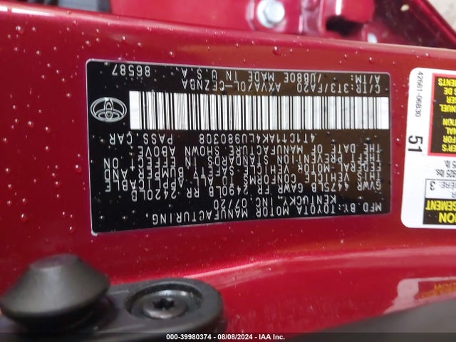 Toyota CAMRY LE 2020 4T1C11AK4LU980308 Image 9