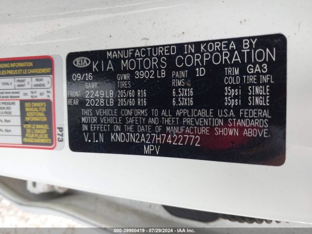 KNDJN2A27H7422772 KIA Soul
