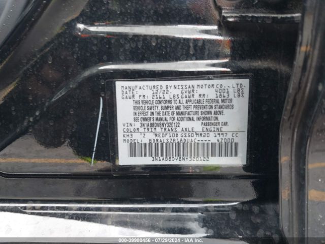 3N1AB8DV8NY320122 Nissan Sentra Sr Xtronic Cvt