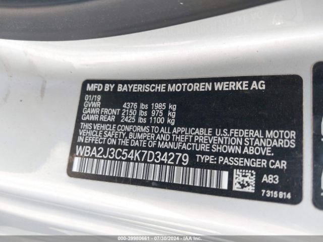 WBA2J3C54K7D34279 BMW 230i Xdrive
