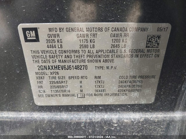 Chevrolet EQUINOX LS 2018 2GNAXHEV6J6148270 Image 9