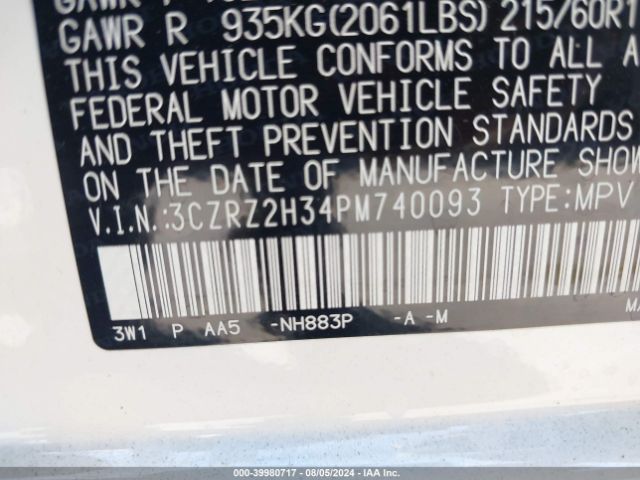 3CZRZ2H34PM740093 Honda Hr-v Awd Lx