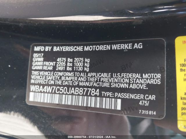 WBA4W7C50JAB87784 BMW 440I