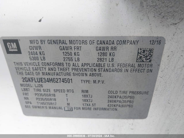 GMC Terrain Slt 2017 2GKFLUE34H6274501 Image 9