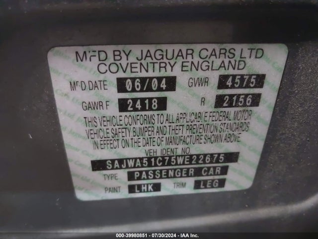 2005 JAGUAR X-TYPE SAJWA51C75WE22675 Photo 8