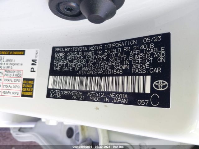 JTDT4MCE9PJ101848 Toyota Corolla Xse