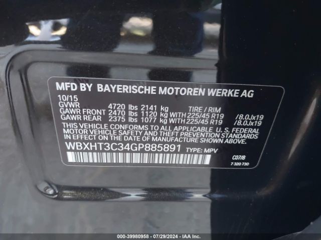 WBXHT3C34GP885891 BMW X1 Xdrive28i