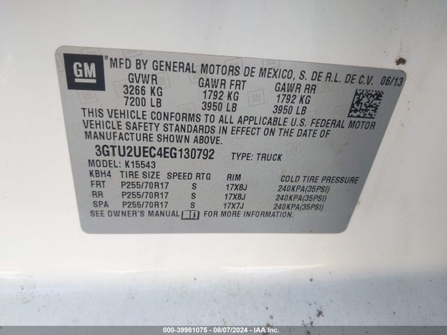 GMC Sierra 1500 Sle 2014 3GTU2UEC4EG130792 Image 9