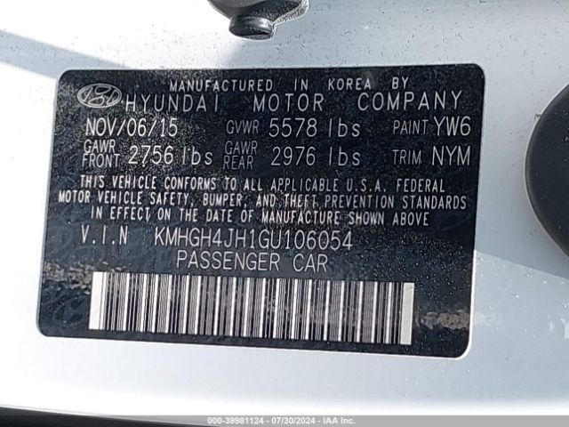 KMHGH4JH1GU106054 Hyundai Equus Signature