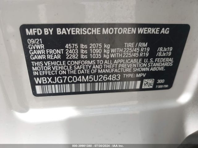 WBXJG7C04M5U26483 BMW X1 Sdrive28i