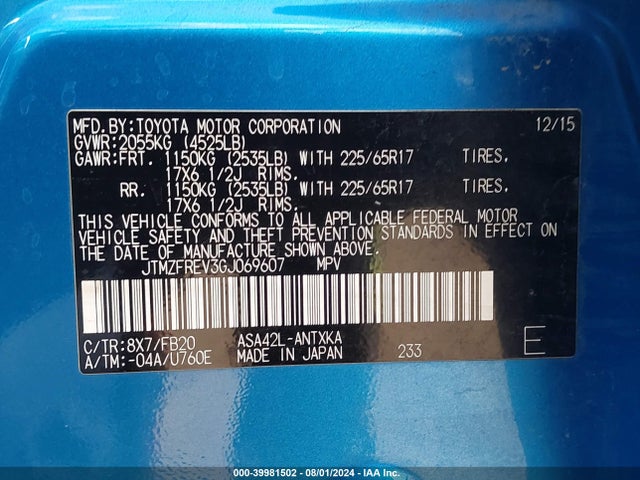 Toyota RAV4 LE 2016 JTMZFREV3GJ069607 Image 9