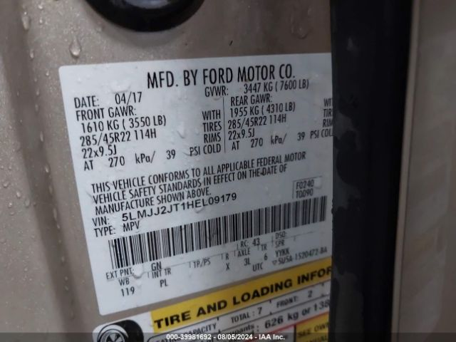 5LMJJ2JT1HEL09179 Lincoln Navigator Select