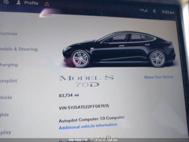 5YJSA1S22FF087615 Tesla Model S 70d/85d/p85d