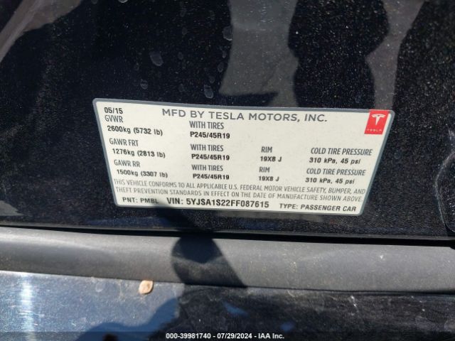 5YJSA1S22FF087615 Tesla Model S 70d/85d/p85d