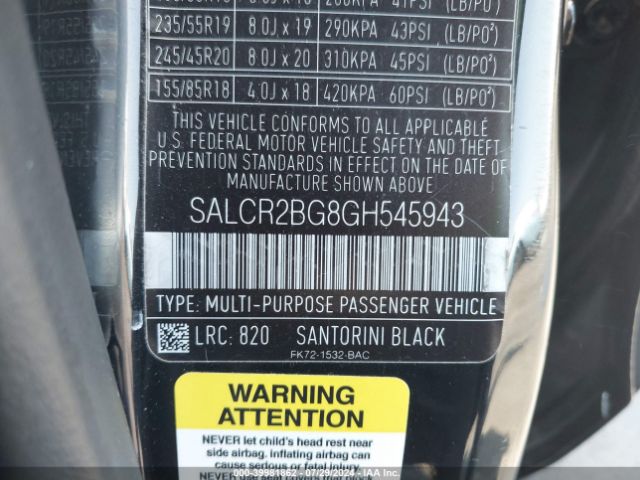 SALCR2BG8GH545943 Land Rover Discovery Sport Hse