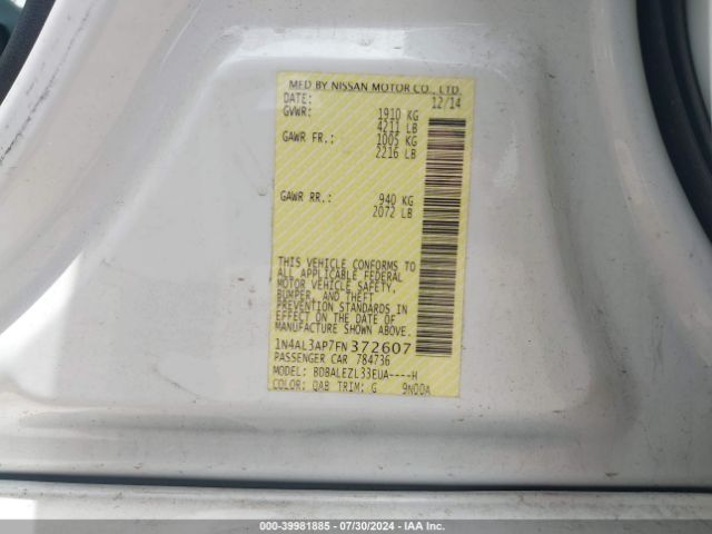 1N4AL3AP7FN372607 Nissan Altima 2.5 S