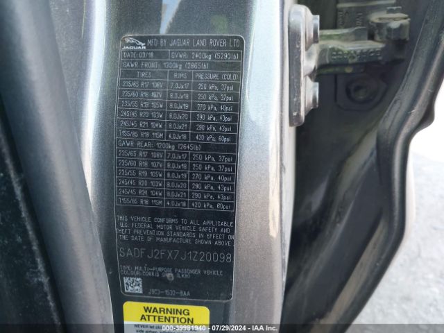 SADFJ2FX7J1Z20098 Jaguar E-pace R-dynamic S/s