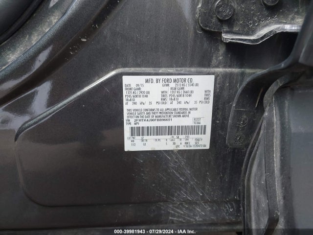 Ford EDGE SEL 2015 2FMTK4J90FBB96651 Image 9