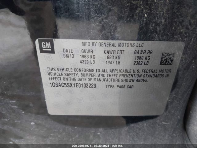 1G6AC5SX1E0103229 Cadillac Ats Performance
