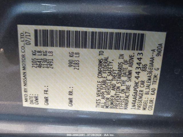 1N4AA6AP0HC443443 Nissan Maxima 3.5 Sl