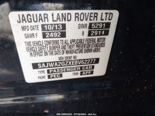 SAJWA2GZXE8V62277 Jaguar Xj Xjl Portfolio