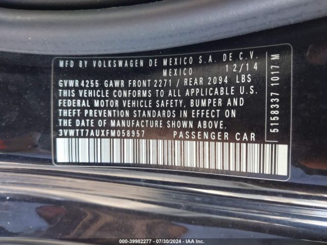 3VWTT7AUXFM058957 Volkswagen Golf Gti 2.0t S 2-door