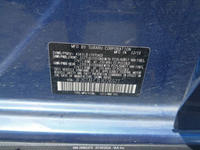 JF2GTAEC7LH226977 Subaru Crosstrek Premium