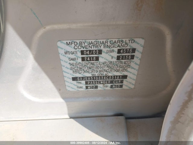 2002 JAGUAR X-TYPE SAJEA51D62XC83181 Photo 8