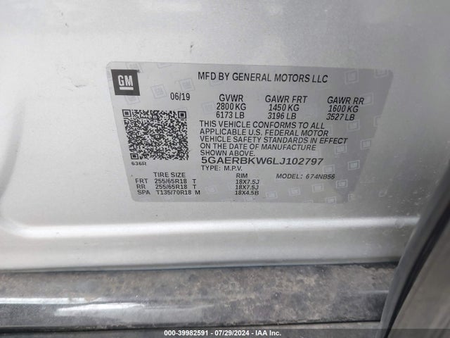 5GAERBKW6LJ102797 Buick Enclave Fwd Essence