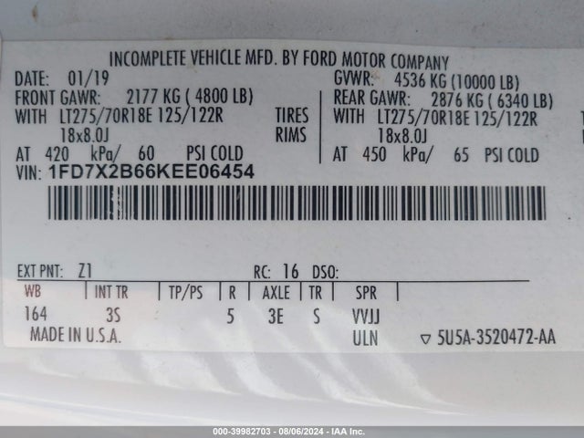 Ford F-250 Xlt 2019 1FD7X2B66KEE06454 Image 9