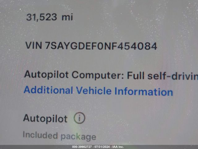 7SAYGDEF0NF454084 Tesla Model Y Performance Dual Motor All-wheel Drive