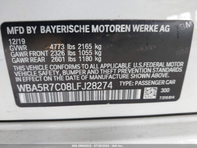 WBA5R7C08LFJ28274 BMW 330i Xdrive