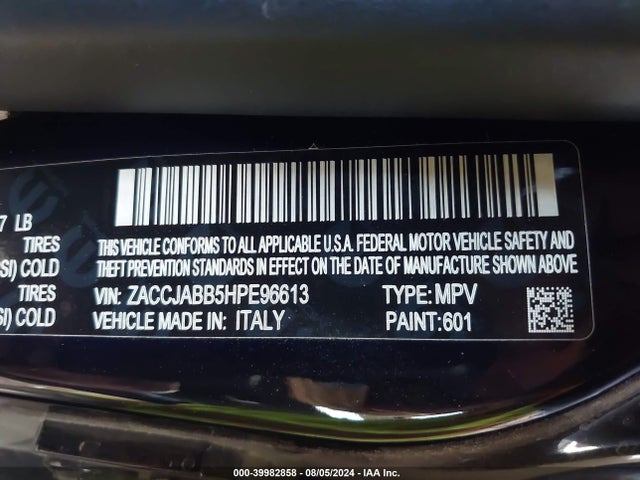 ZACCJABB5HPE96613 Jeep Renegade Altitude Fwd