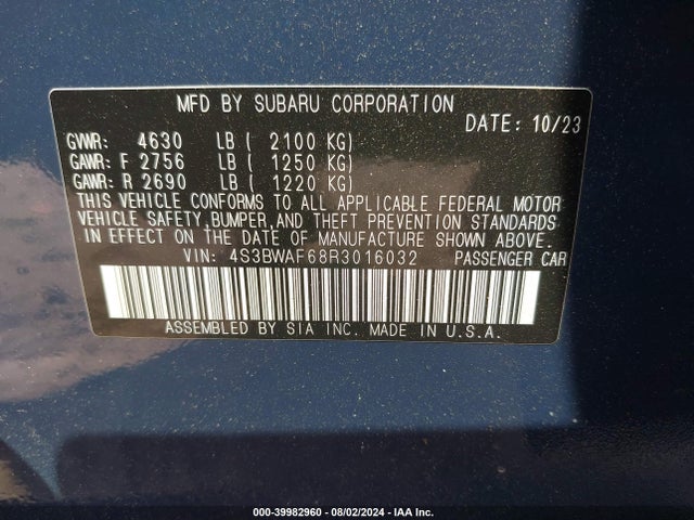 4S3BWAF68R3016032 Subaru Legacy Premium