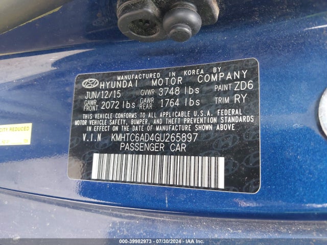 Hyundai Veloster 2016 KMHTC6AD4GU265897 Image 9
