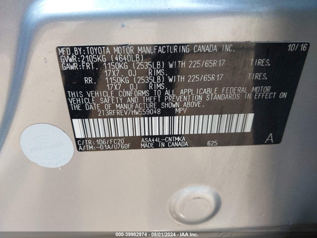 Toyota Rav4 Xle 2017 2T3RFREV7HW559048 Image 9