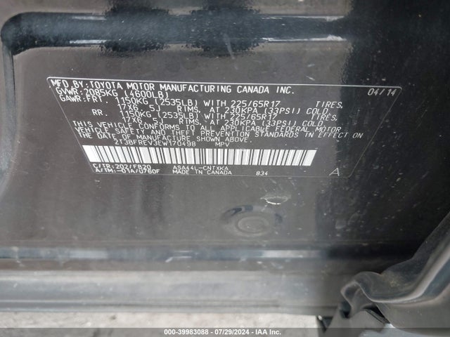 Toyota RAV4 LE 2014 2T3BFREV3EW170498 Image 9
