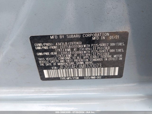 Subaru Crosstrek Premium 2021 JF2GTAEC4M8320073 Image 9
