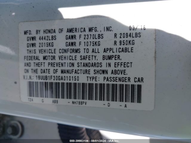 19UUB1F30GA010150 Acura TLX
