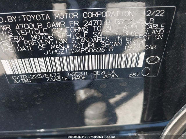 JTHGZ1B24P5062618 Lexus Is 350 F Sport