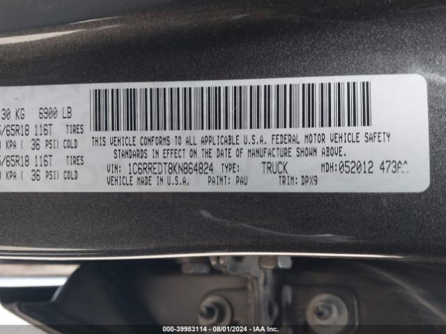 1C6RREDT8KN864824 RAM 1500 Laramie Quad Cab 4x2 6'4 Box