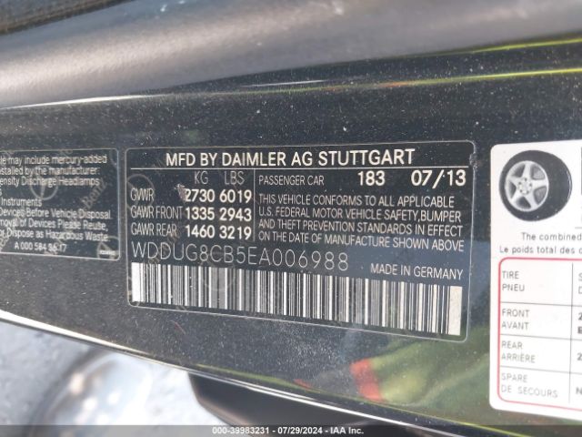 WDDUG8CB5EA006988 Mercedes-Benz S 550