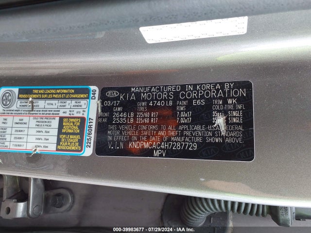 KIA Sportage Lx 2017 KNDPMCAC4H7287729 Image 9