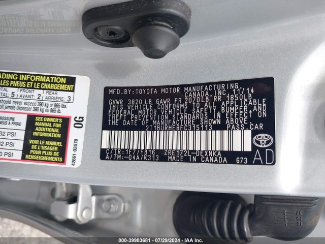 Toyota COROLLA LE 2015 2T1BURHE8FC315113 Image 9