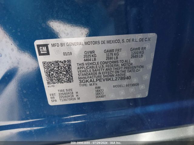 3GKALPEV6KL278940 GMC Terrain Slt