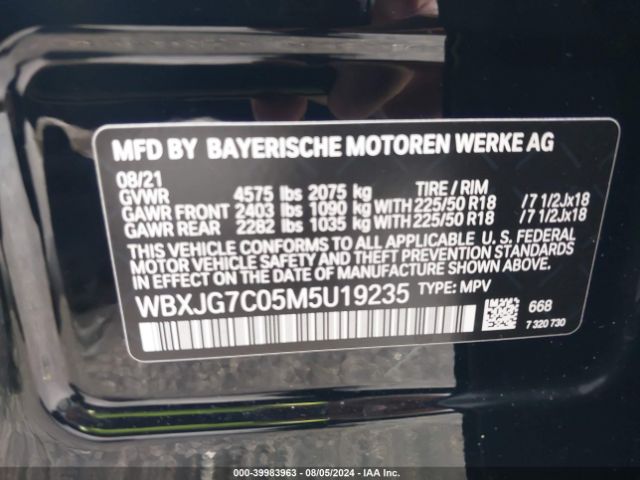 WBXJG7C05M5U19235 BMW X1 Sdrive28i