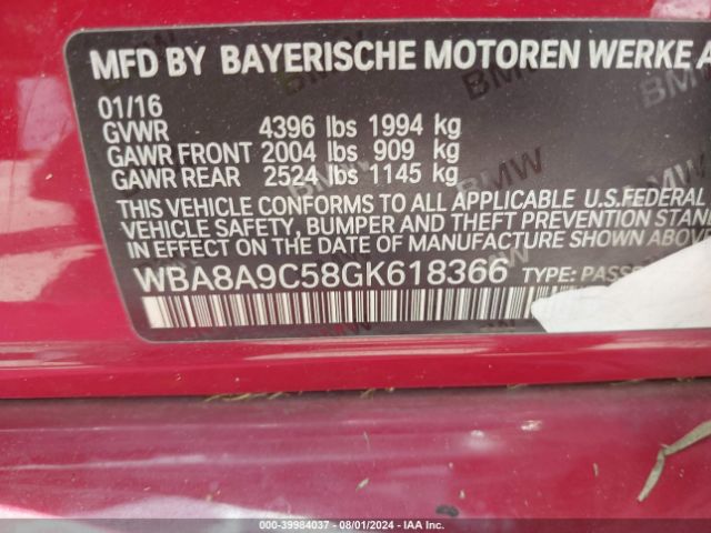 WBA8A9C58GK618366 BMW 320i