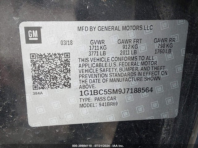 Chevrolet Cruze Ls Auto 2018 1G1BC5SM9J7188564 Image 9