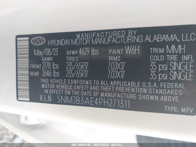 Hyundai TUCSON SEL 2023 5NMJB3AE4PH271311 Image 9