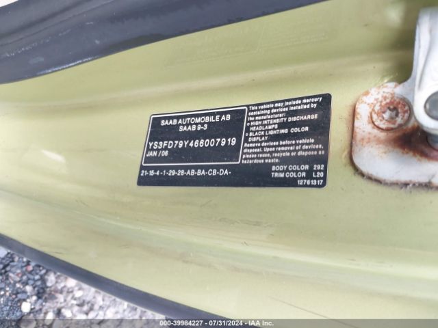 2006 SAAB 9-3 YS3FD79Y466007919 Photo 8